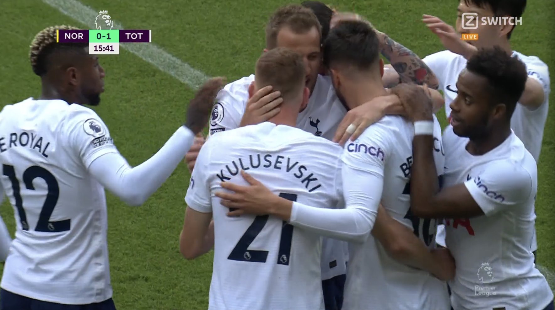 نتيجة مباراة توتنهام ونوريتش سيتي اليوم في الدوري الانجليزي