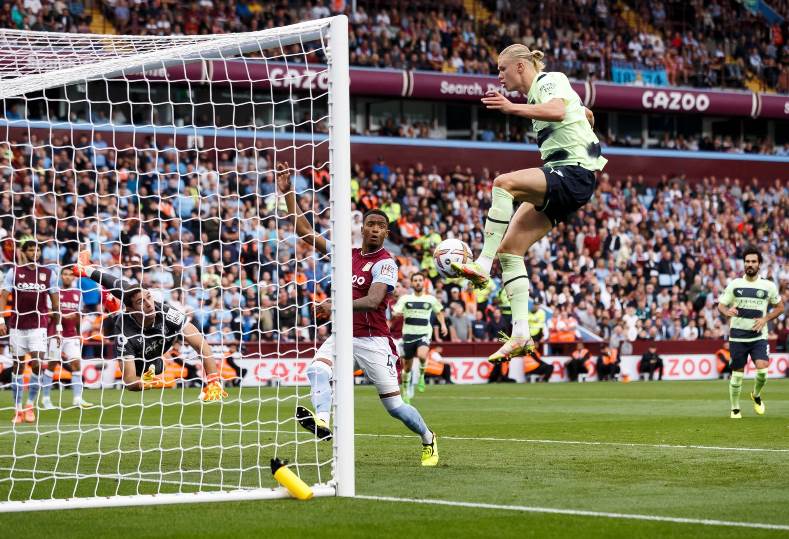 هالاند يسجل في تعادل مانشستر سيتي واستون فيلا