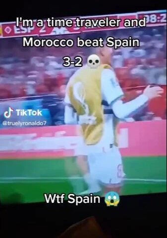 مسافر عبر الزمن يدعي فوز المغرب على اسبانيا 3 / 2 اليوم