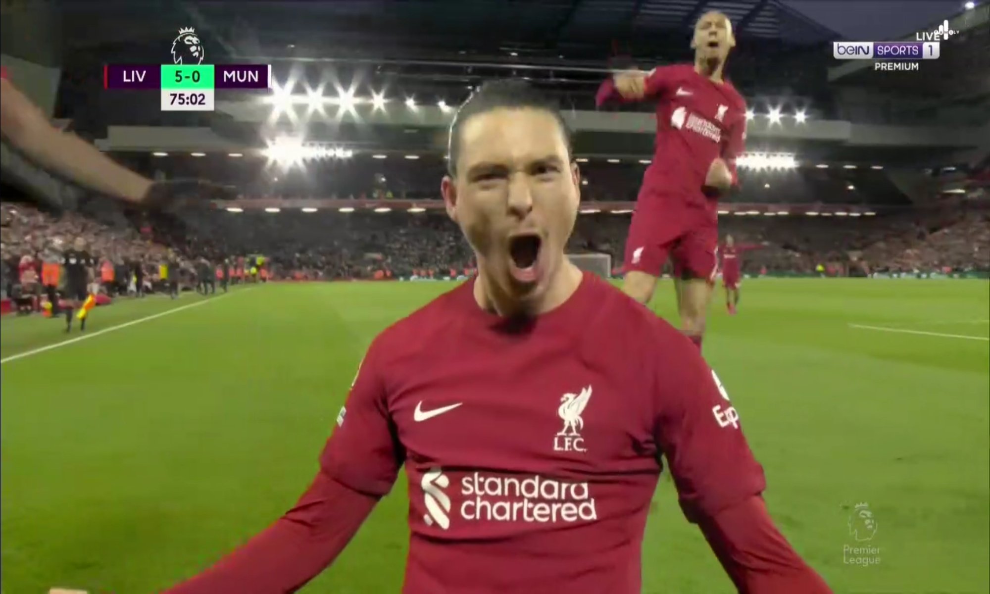 أهداف مباراة ليفربول ومانشستر يونايتد اليوم .. هدف نونيز الخامس