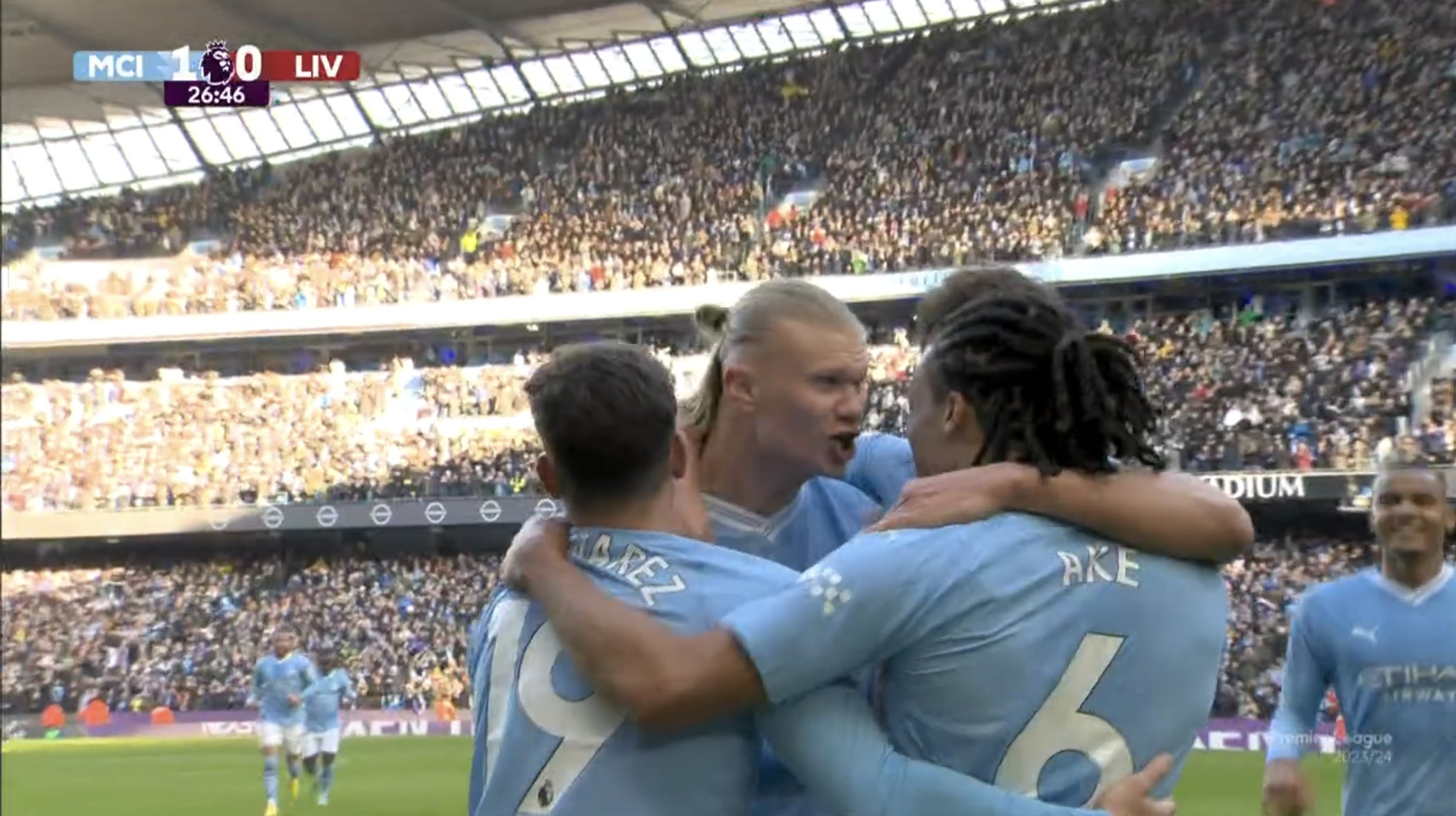 أهداف مباراة مانشستر سيتي وليفربول اليوم في الدوري الإنجليزي